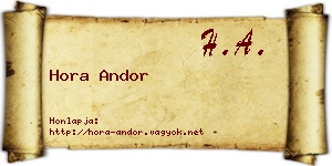 Hora Andor névjegykártya